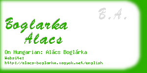 boglarka alacs business card