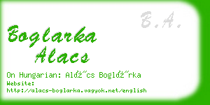 boglarka alacs business card